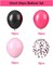 50pcs Balloons 12 Inch Hot Pink Black and Glitter Confetti Balloons